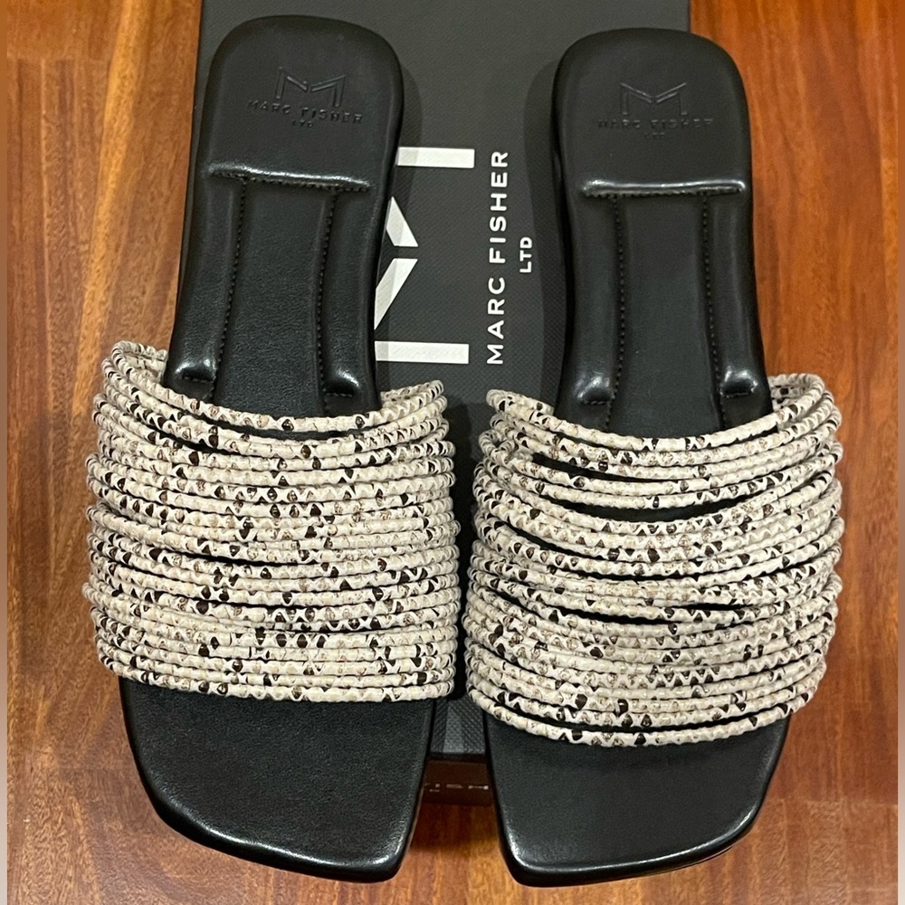Marc Fisher Maddie Slip On Strappy Slide Sandals - Picture 3 of 8